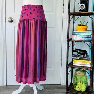 Gudrun Sjoden 100% modal striped/polka dot elastic waist Skirt (size S)